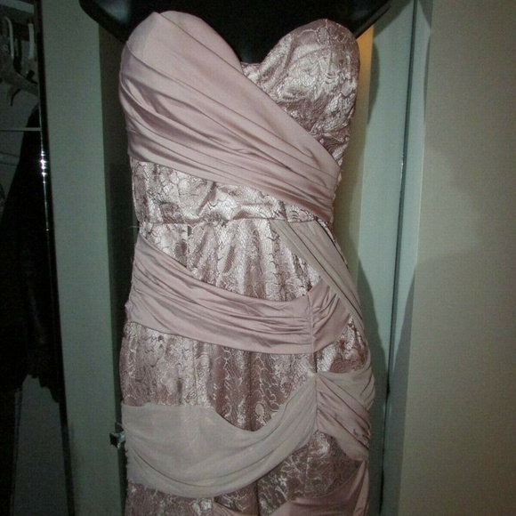 BEBE PINK LACK BANDAGE BODYCON WRAP DRESS SIZE XS - Picture 4 of 8